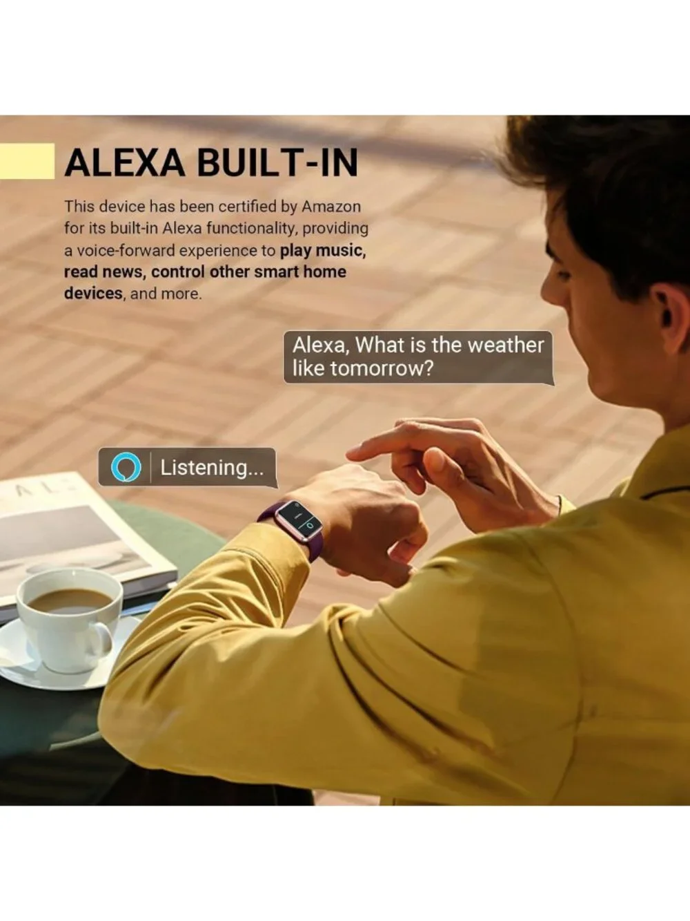 Stylish Fitness Smart Watch for Women, Tracks Heart Rate & Sleep, Alexa Alerts
